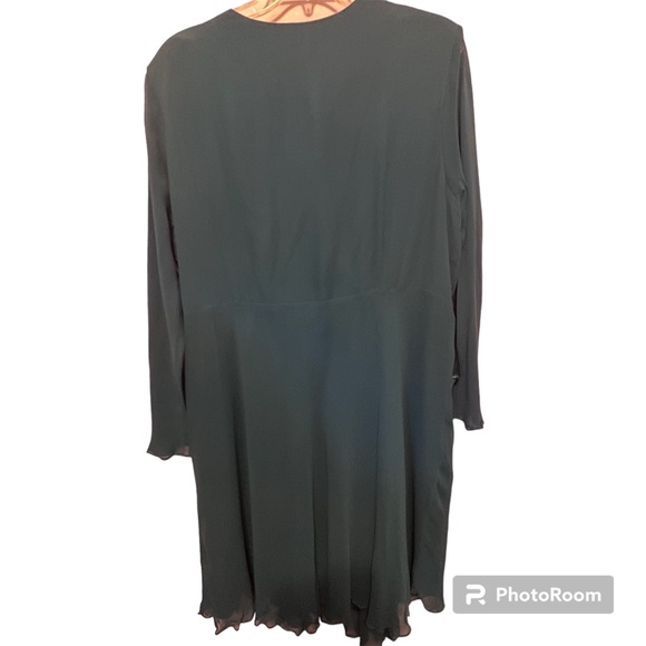 Donna Rocco Womens Silk Faux Evening Wrap Dress Jade Green Size 24W NWT - Picture 4 of 9